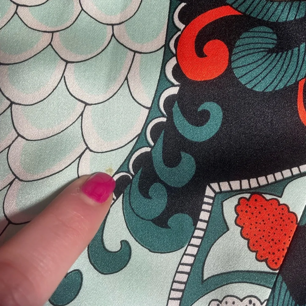 JS Collections 100% silk vintage paisley kimono Style button down jacket - Picture 10 of 14